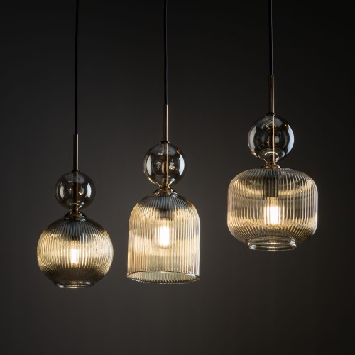 SOPHIA COGNAC Lampa wisząca 3XE14 11042 TK Lighting Czarny, Koniak Koniak Bursztyn
