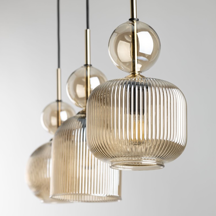 SOPHIA COGNAC Lampa wisząca 3XE14 11042 TK Lighting Czarny, Koniak Koniak Bursztyn