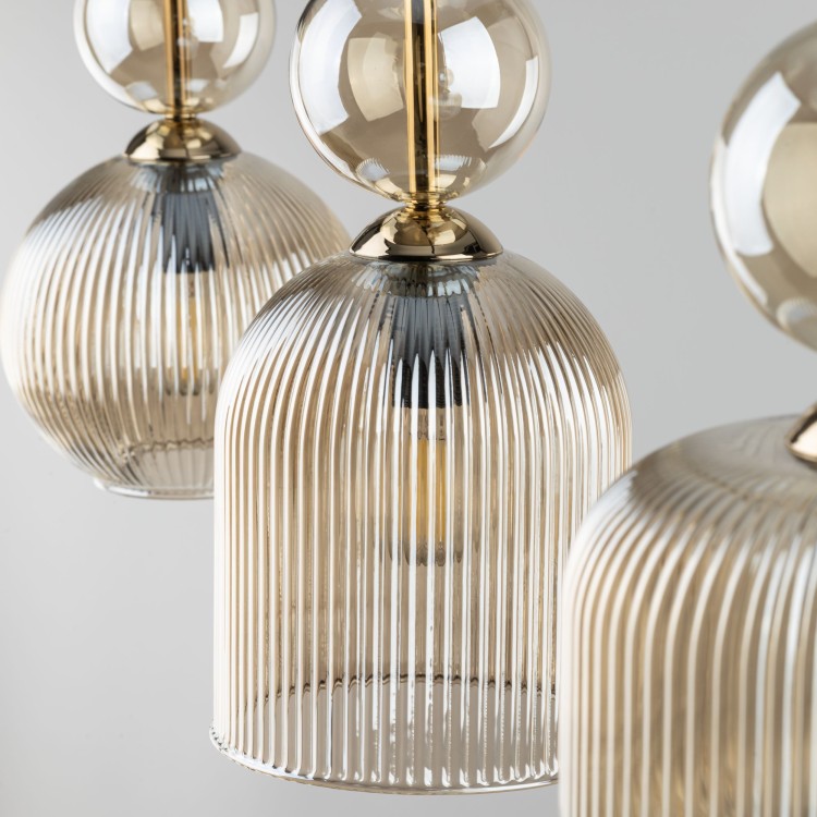 SOPHIA COGNAC Lampa wisząca 3XE14 11042 TK Lighting Czarny, Koniak Koniak Bursztyn