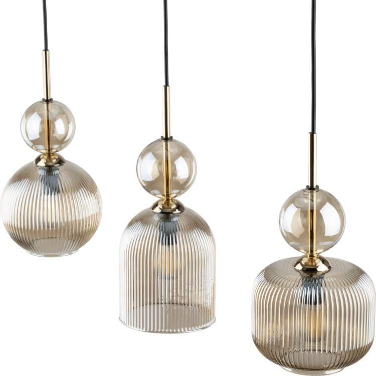 SOPHIA COGNAC Lampa wisząca 3XE14 11042 TK Lighting Czarny, Koniak Koniak Bursztyn