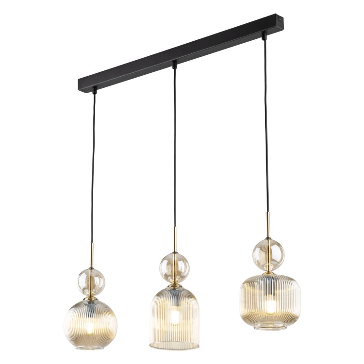 SOPHIA COGNAC Lampa wisząca 3XE14 11042 TK Lighting Czarny, Koniak Koniak Bursztyn