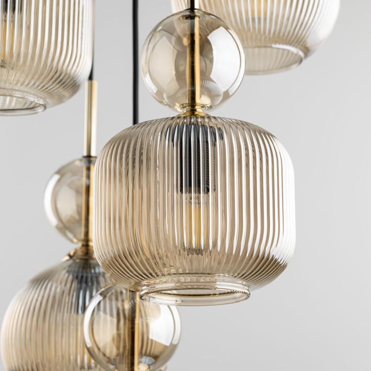 SOPHIA COGNAC Lampa wisząca 5XE14 11043 TK Lighting Czarny, Koniak Koniak Bursztyn