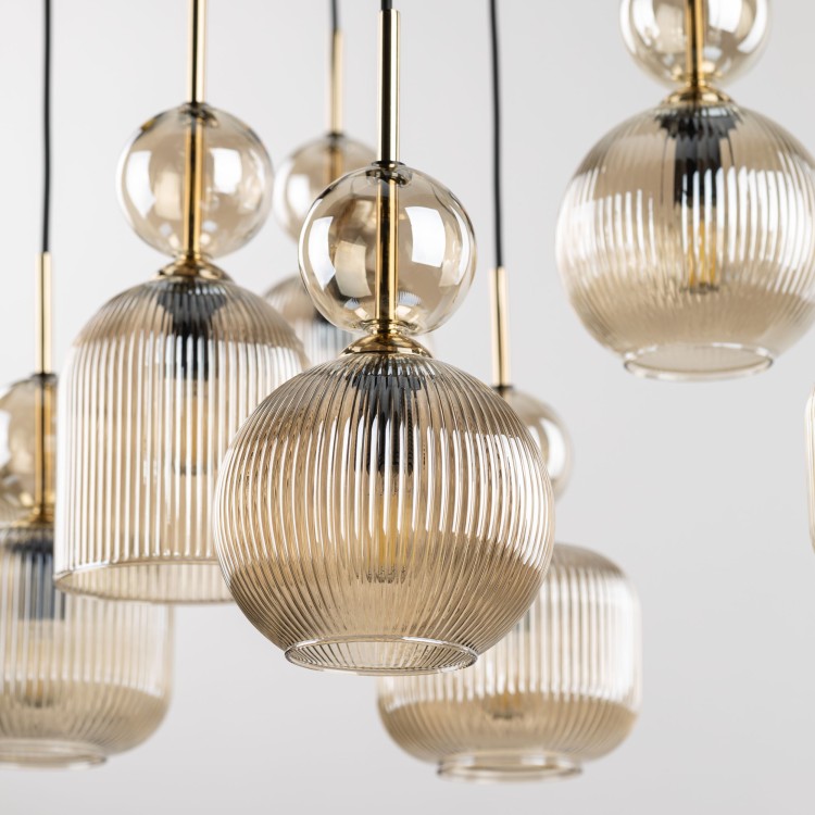 SOPHIA COGNAC Lampa wisząca 5XE14 11043 TK Lighting Czarny, Koniak Koniak Bursztyn