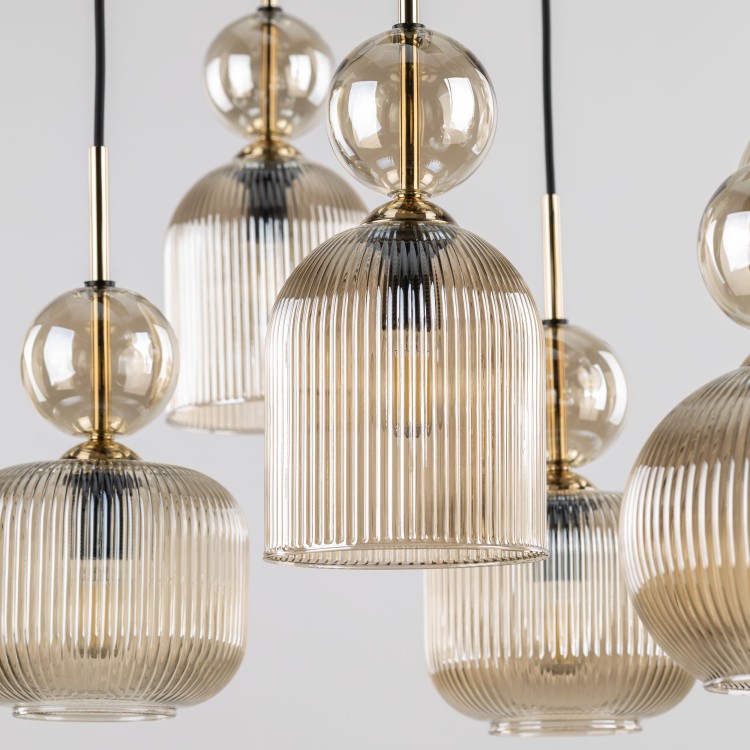 SOPHIA COGNAC Lampa wisząca 5XE14 11043 TK Lighting Czarny, Koniak Koniak Bursztyn