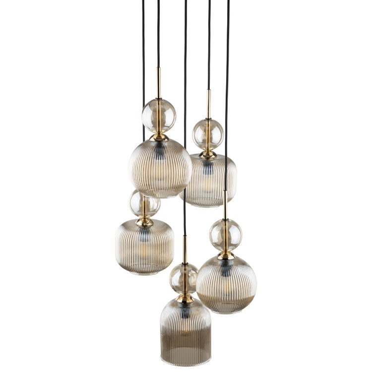SOPHIA COGNAC Lampa wisząca 5XE14 11043 TK Lighting Czarny, Koniak Koniak Bursztyn