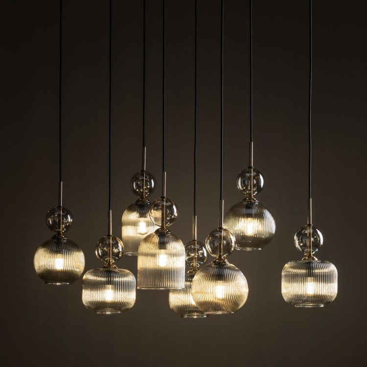 SOPHIA COGNAC Lampa wisząca 8XE14 11045 TK Lighting Czarny, Koniak Koniak Bursztyn