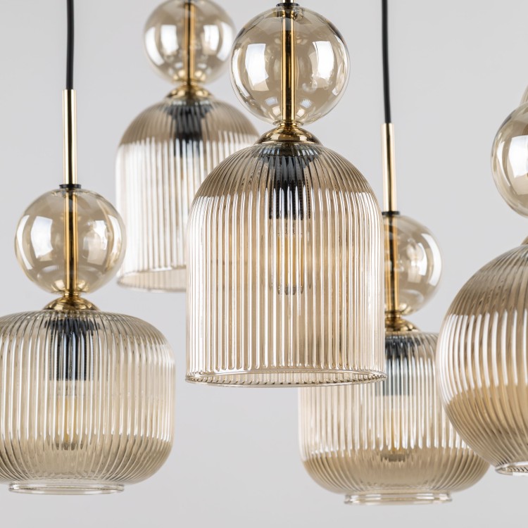 SOPHIA COGNAC Lampa wisząca 8XE14 11045 TK Lighting Czarny, Koniak Koniak Bursztyn