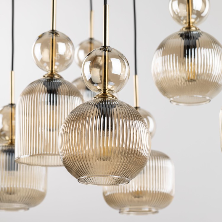 SOPHIA COGNAC Lampa wisząca 8XE14 11045 TK Lighting Czarny, Koniak Koniak Bursztyn