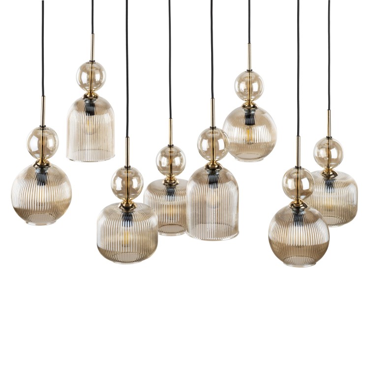 SOPHIA COGNAC Lampa wisząca 8XE14 11045 TK Lighting Czarny, Koniak Koniak Bursztyn
