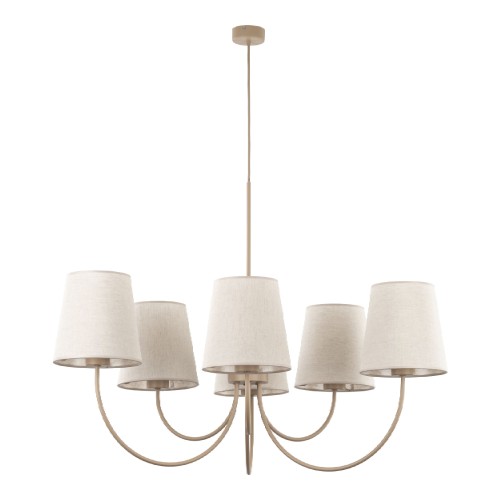 CANDI SABIA Lampa wisząca 6XE27 11072 TK Lighting Beż Beżowy