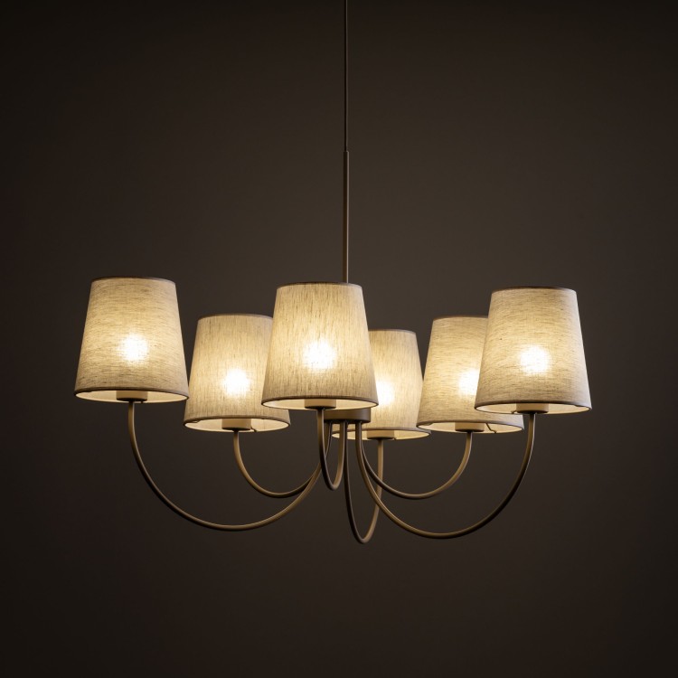 CANDI SABIA Lampa wisząca 6XE27 11072 TK Lighting Beż Beżowy