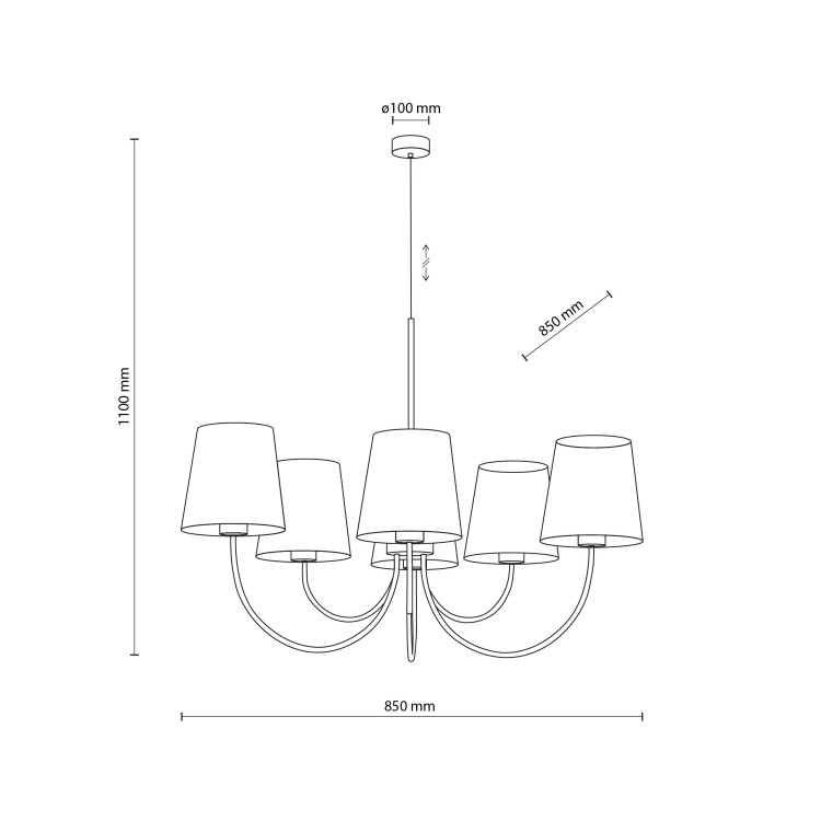 CANDI SABIA Lampa wisząca 6XE27 11072 TK Lighting Beż Beżowy