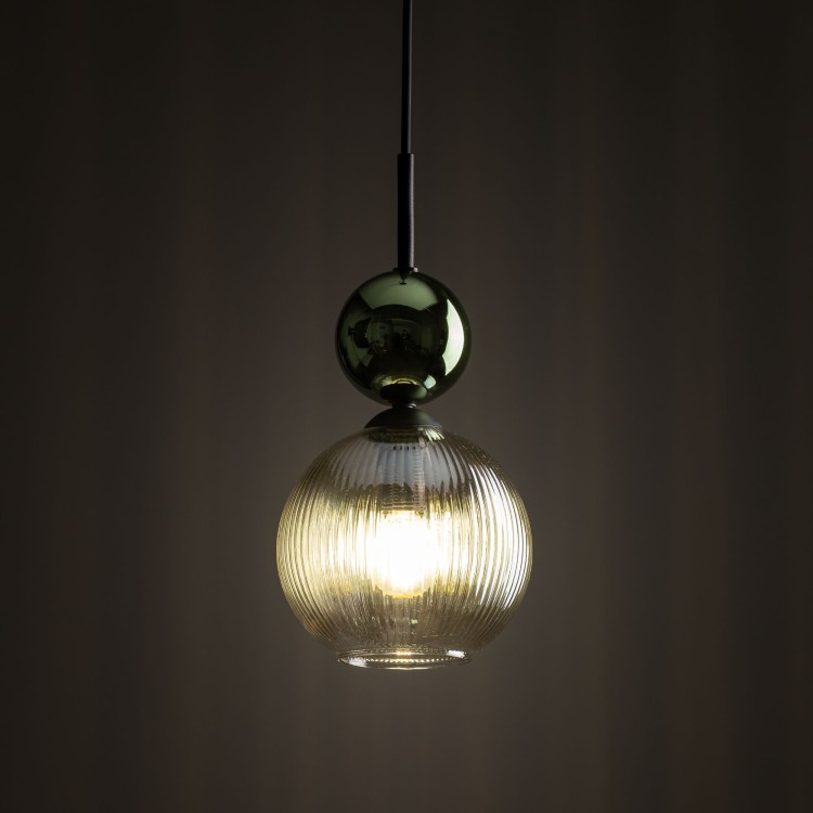 SOPHIA GREEN COGNAC Lampa wisząca 1XE14 11145 TK Lighting Czarny, Zielony Koniak