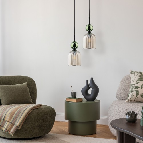 SOPHIA GREEN COGNAC Lampa wisząca 1XE14 11146 TK Lighting Czarny, Zielony Koniak