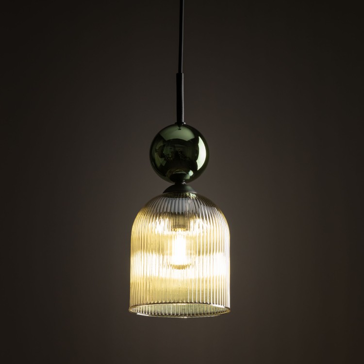 SOPHIA GREEN COGNAC Lampa wisząca 1XE14 11146 TK Lighting Czarny, Zielony Koniak