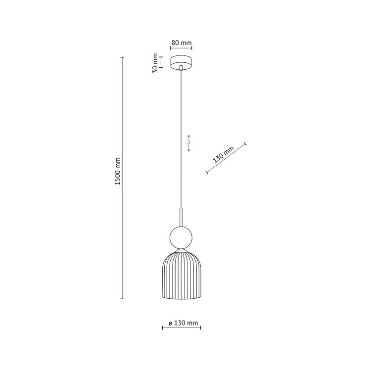 SOPHIA GREEN COGNAC Lampa wisząca 1XE14 11146 TK Lighting Czarny, Zielony Koniak