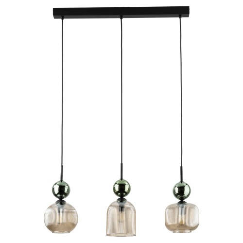 SOPHIA GREEN COGNAC Lampa wisząca 3XE14 11147 TK Lighting Czarny, Zielony Koniak