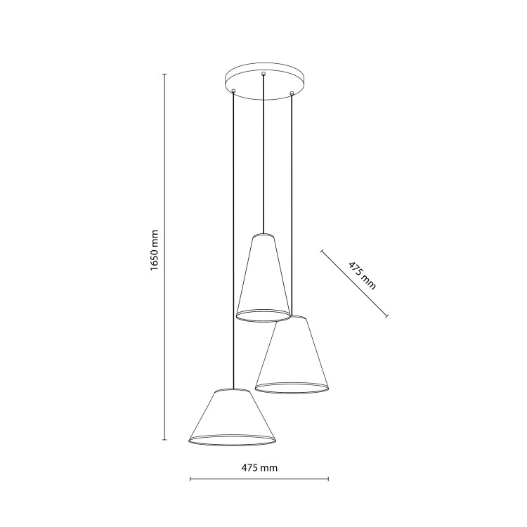 CONEA SABIA Lampa wisząca 3XE27 11203 TK Lighting Sabia Beżowy