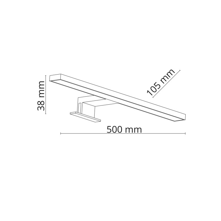 LEITO CHROM Kinkiet2w1 LED 10W 50cm 6357 TK Lighting Chrom Biały