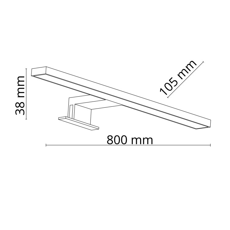 LEITO BLACK Kinkiet 2w1 LED 12W 80 cm 6355 TK Lighting Czarny Biały