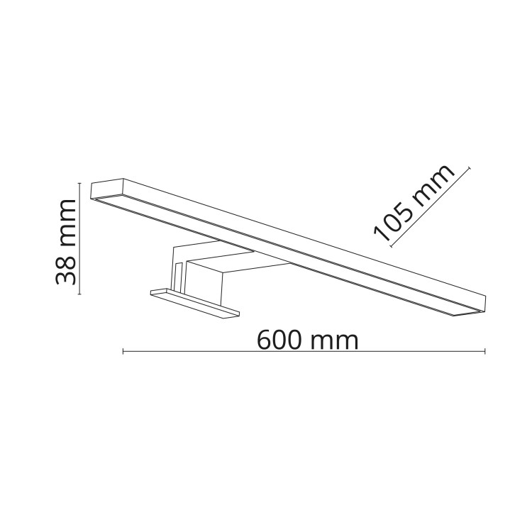 LEITO CHROM Kinkiet 2w1 LED 10W 60cm 6358 TK Lighting Chrom Biały