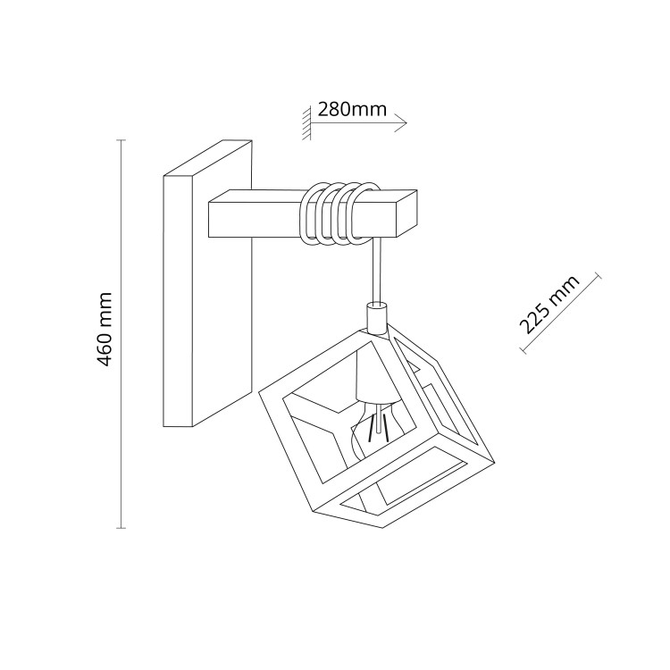 FONTE BLACK Kinkiet 1XE27 6462 TK Lighting Czarny, Dąb Czarny