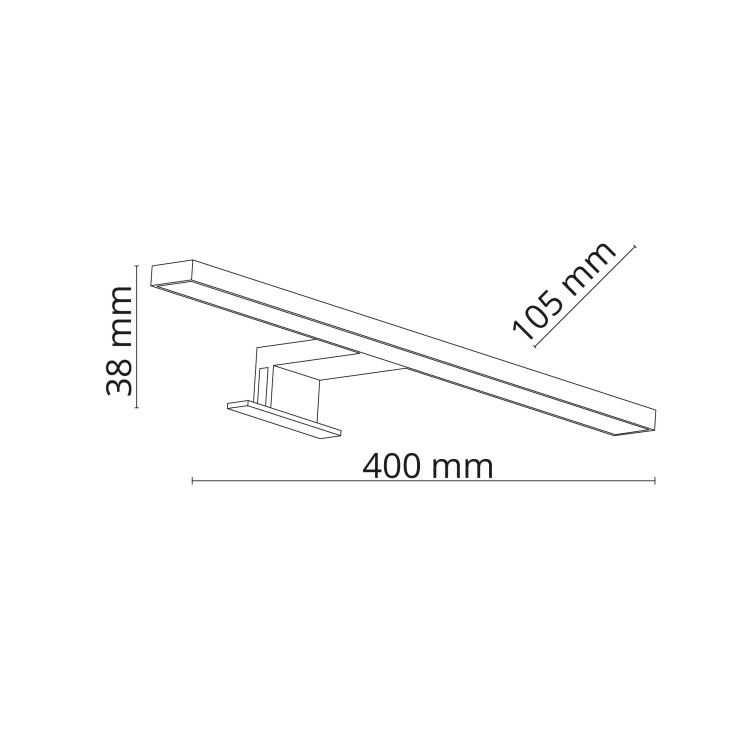 LEITO CHROM Kinkiet 2w1 LED 8W 40cm 6356 TK Lighting Chrom Biały
