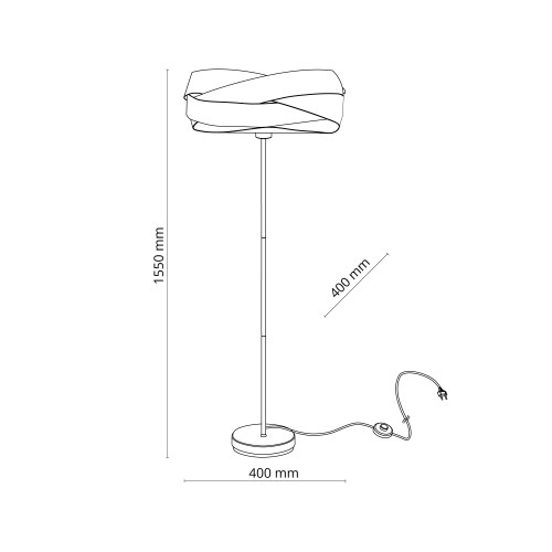 TERRA WHITE Lampa podłogowa 1XE27 6986 TK Lighting Biały Biały