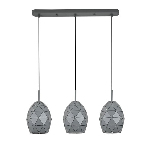 EGANA GRAPHITE Lampa wisząca 3XE27 6998 TK Lighting Szary Szary