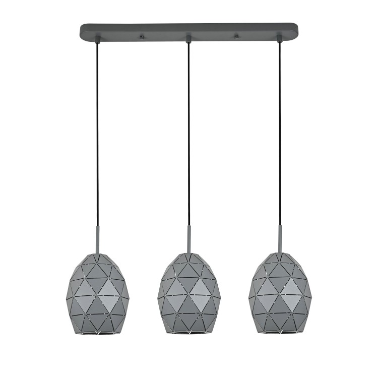 EGANA GRAPHITE Lampa wisząca 3XE27 6998 TK Lighting Szary Szary