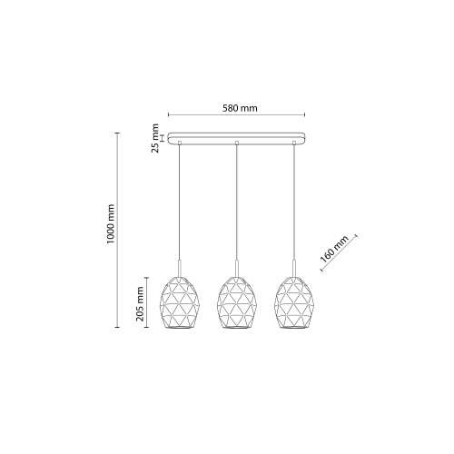 EGANA GRAPHITE Lampa wisząca 3XE27 6998 TK Lighting Szary Szary