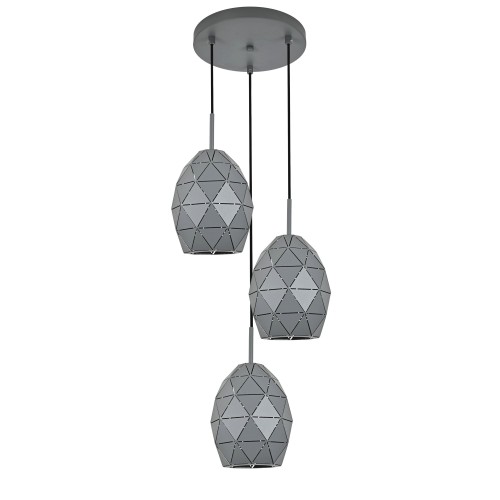 EGANA GRAPHITE Lampa wisząca 3XE27 6999 TK Lighting Szary Szary