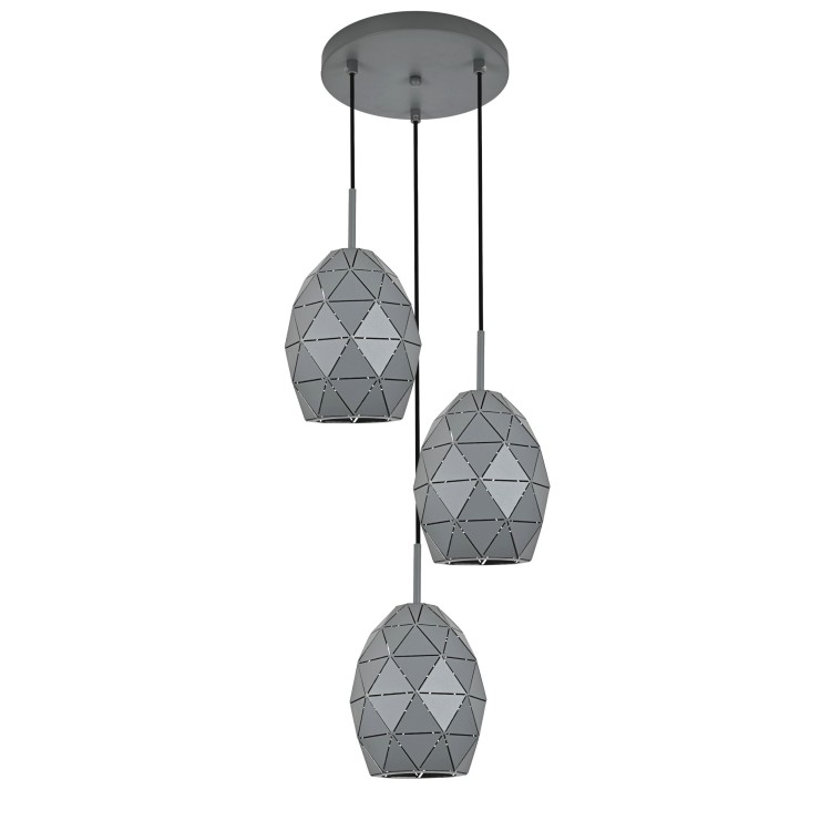 EGANA GRAPHITE Lampa wisząca 3XE27 6999 TK Lighting Szary Szary