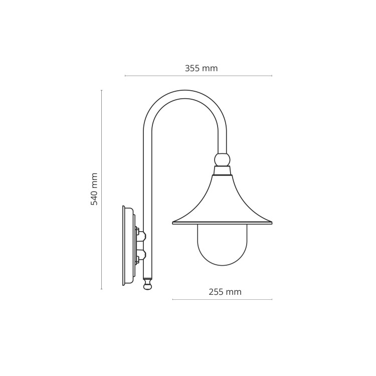 TALEZ GOLD Kinkiet ogrodowy 1XE27 6493 TK Lighting Czarny, Złoty Transparentny