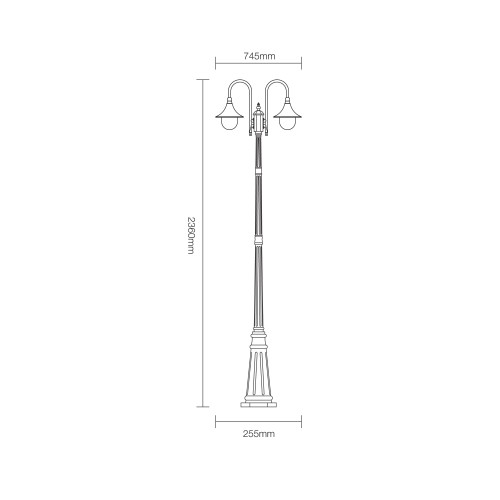 TALEZ GOLD Lampa stojąca ogrodowa 2XE27 6981 TK Lighting Czarny, Złoty Transparentny