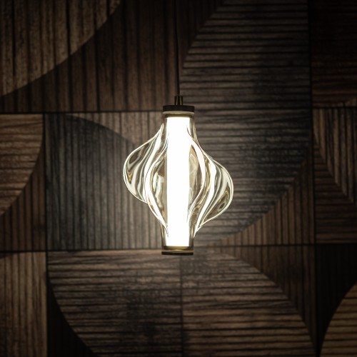 ELVA BRASS Lampa wisząca LED 8W 18212 TK Lighting Mosiądz Bursztyn