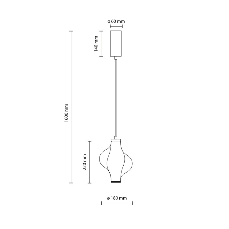 ELVA BLACK Lampa wisząca LED 8W 18213 TK Lighting Czarny Grafitowy