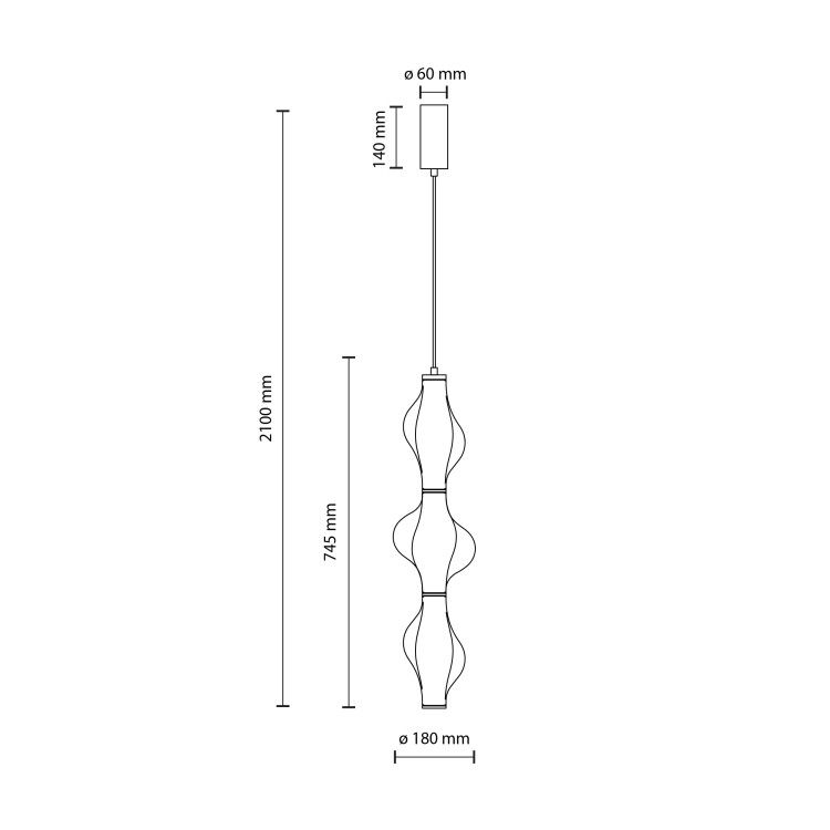 ELVA BRASS Lampa wisząca LED 22W 18214 TK Lighting Mosiądz Bursztyn
