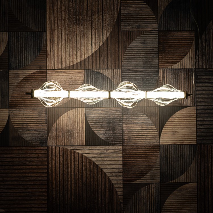 ELVA BRASS Lampa wisząca LED 30W 18216 TK Lighting Mosiądz Bursztyn