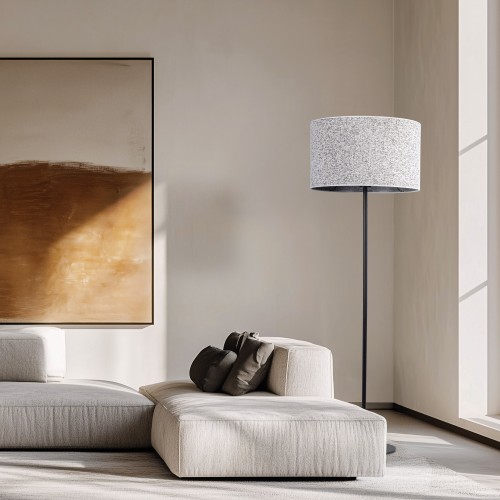 VELLUM BLACK Lampa podłogowa 1XE27 16166 TK Lighting Czarny Multikolor