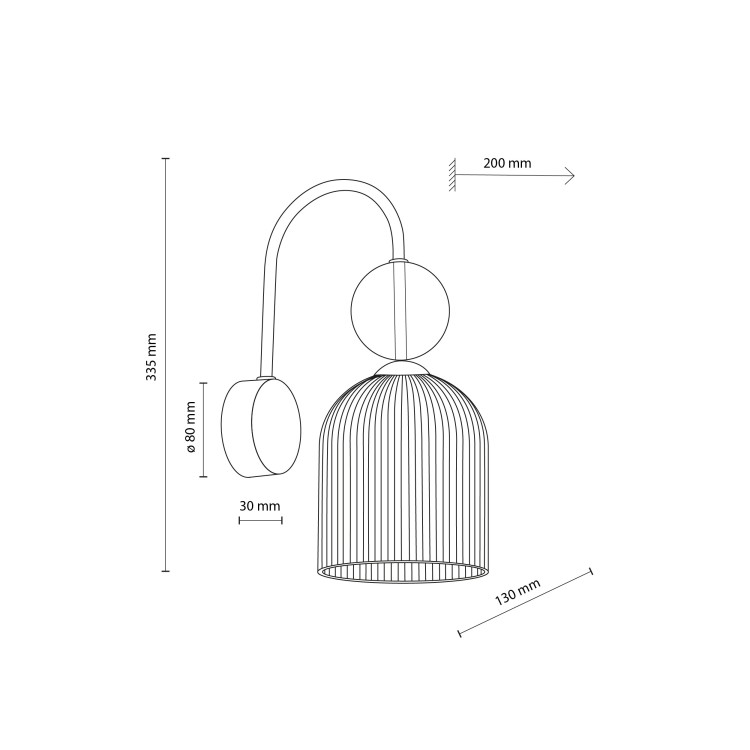 SOPHIA COGNAC WHITE Kinkiet 1XE14 11587 TK Lighting Biały Biały