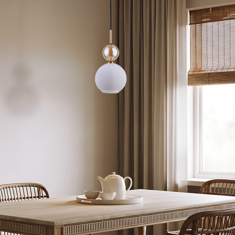 SOPHIA COGNAC WHITE Lampa wisząca 1XE14 11590 TK Lighting Czarny, Złoty Biały