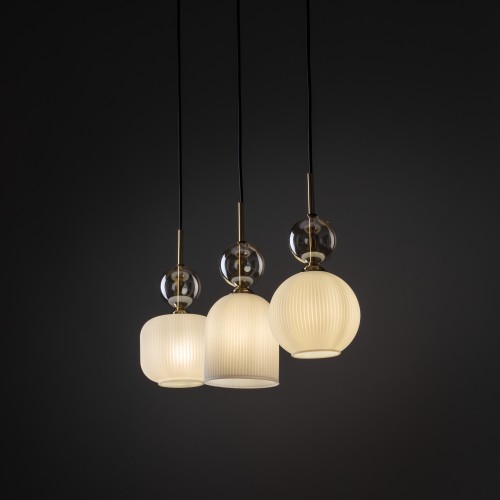 SOPHIA COGNAC WHITE Lampa wisząca 3XE14 11591 TK Lighting Czarny, Złoty Biały