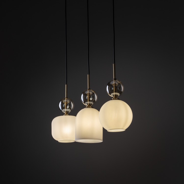 SOPHIA COGNAC WHITE Lampa wisząca 3XE14 11591 TK Lighting Czarny, Złoty Biały