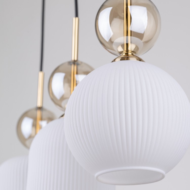 SOPHIA COGNAC WHITE Lampa wisząca 3XE14 11591 TK Lighting Czarny, Złoty Biały