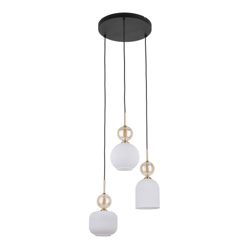 SOPHIA COGNACWHITE Lampa wisząca 3XE14 11592 TK Lighting Czarny, Złoty Biały
