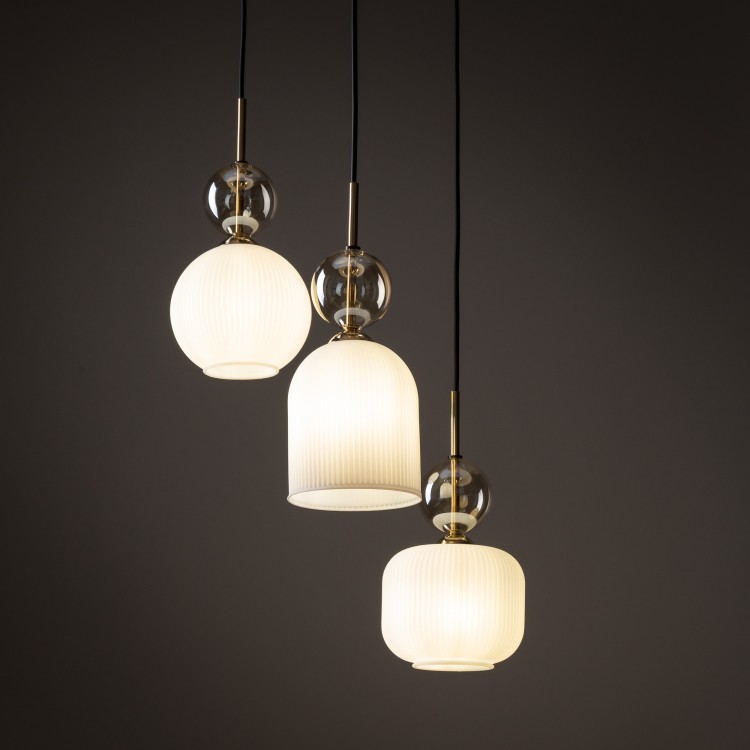 SOPHIA COGNACWHITE Lampa wisząca 3XE14 11592 TK Lighting Czarny, Złoty Biały