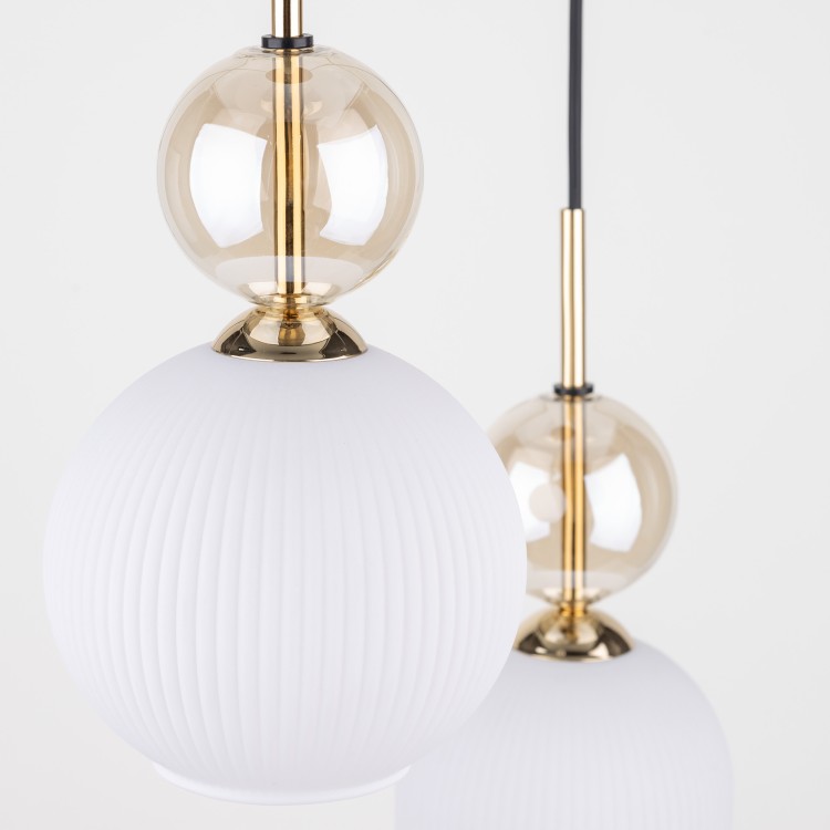 SOPHIA COGNACWHITE Lampa wisząca 3XE14 11592 TK Lighting Czarny, Złoty Biały