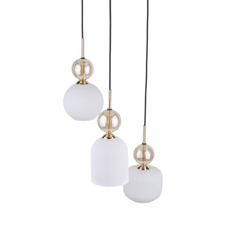 SOPHIA COGNACWHITE Lampa wisząca 3XE14 11592 TK Lighting Czarny, Złoty Biały