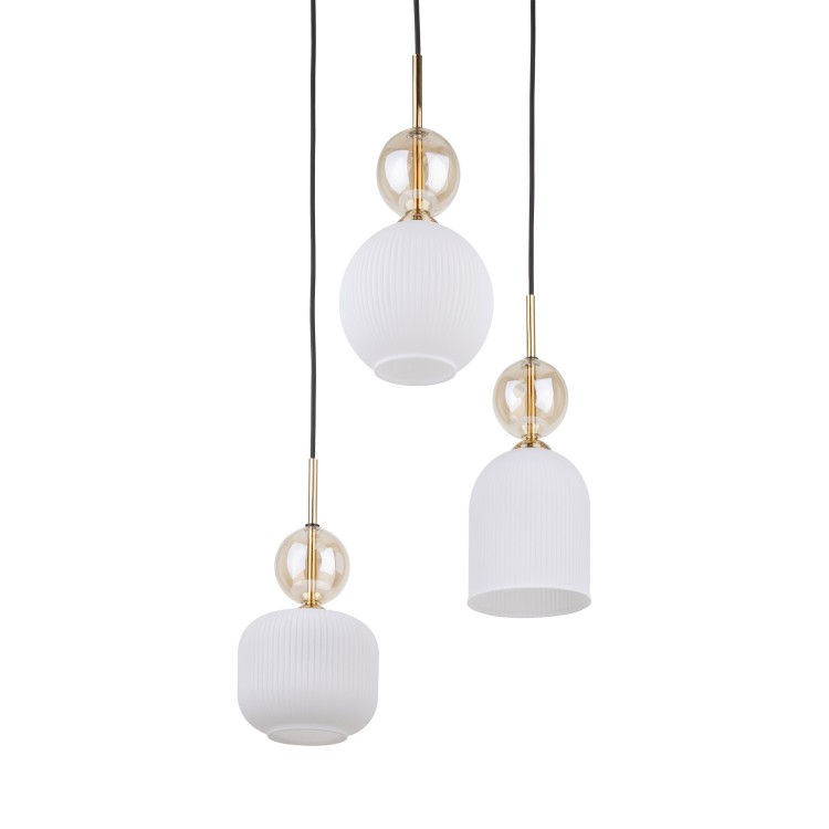 SOPHIA COGNACWHITE Lampa wisząca 3XE14 11592 TK Lighting Czarny, Złoty Biały
